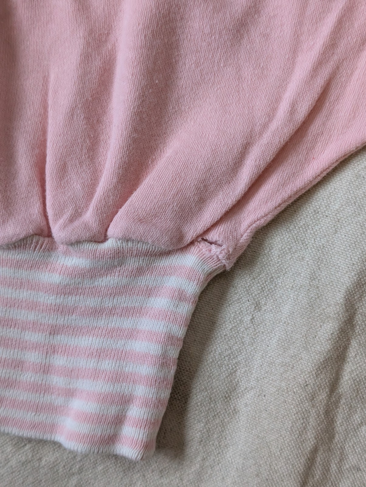 Hanes Vintage 60s Suede Knit Pink Leisure Pajama 2 Piece Sweat Set Size LG
