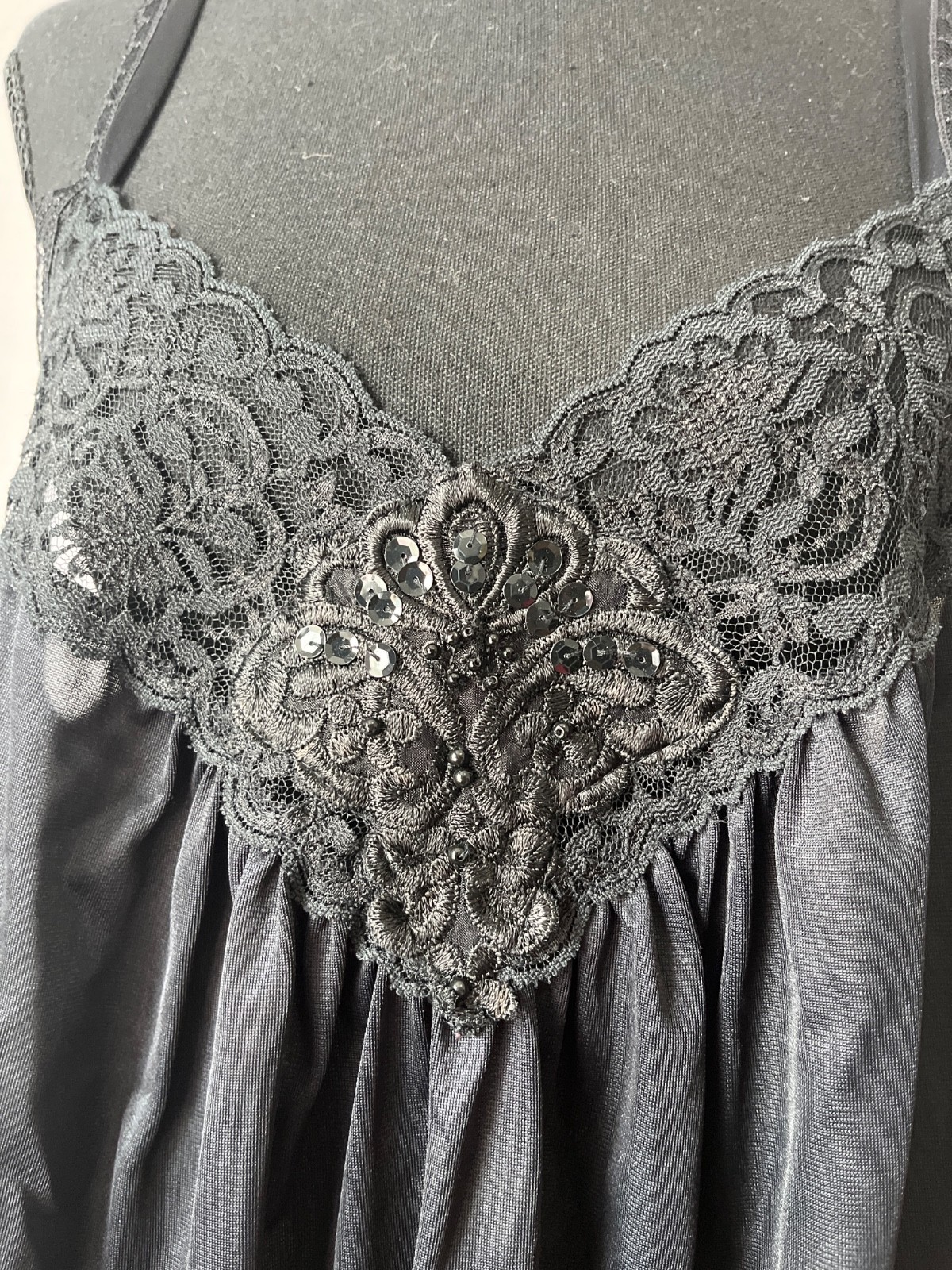 Vintage 1970’s Lingerie Set Camisole Lace Sexy Sheer Evening Medium Sears