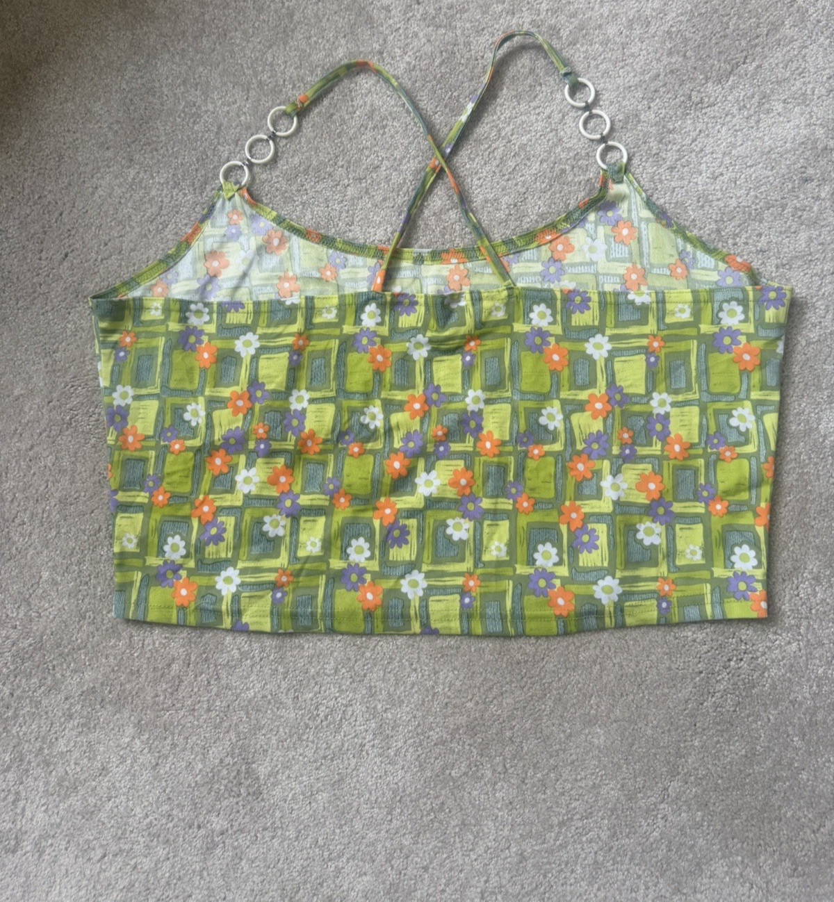 1970s Vintage Women’s Floral Print 2 Pc Outfit Hippie Retro Summer #330