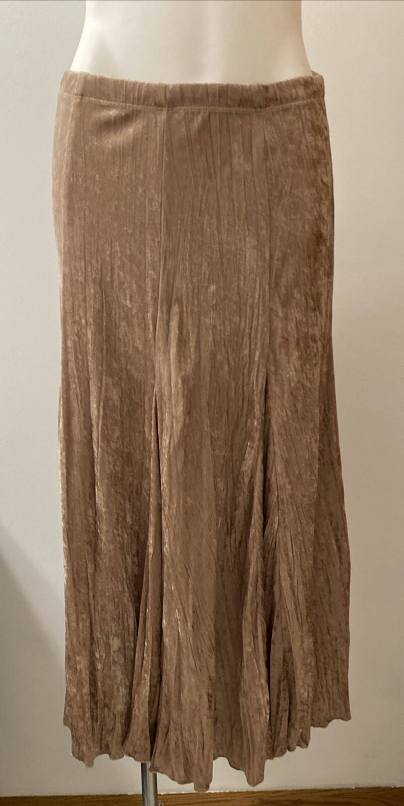 Vtg Karen Kane Long Boho Skirt USA Crushed Velvet 100% Polyester Size Medium