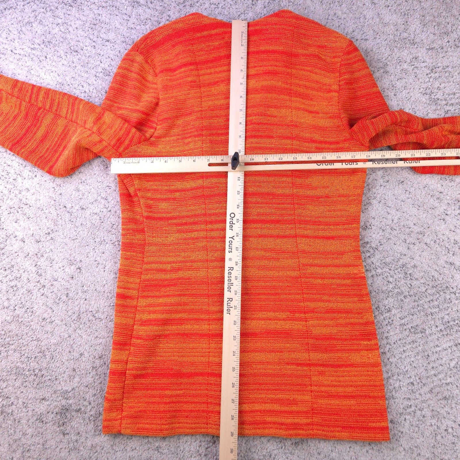 VTG Steve Fabrikant Bergdorf Goodman Jacket Size S M Petite Knit Orange Wool GUC