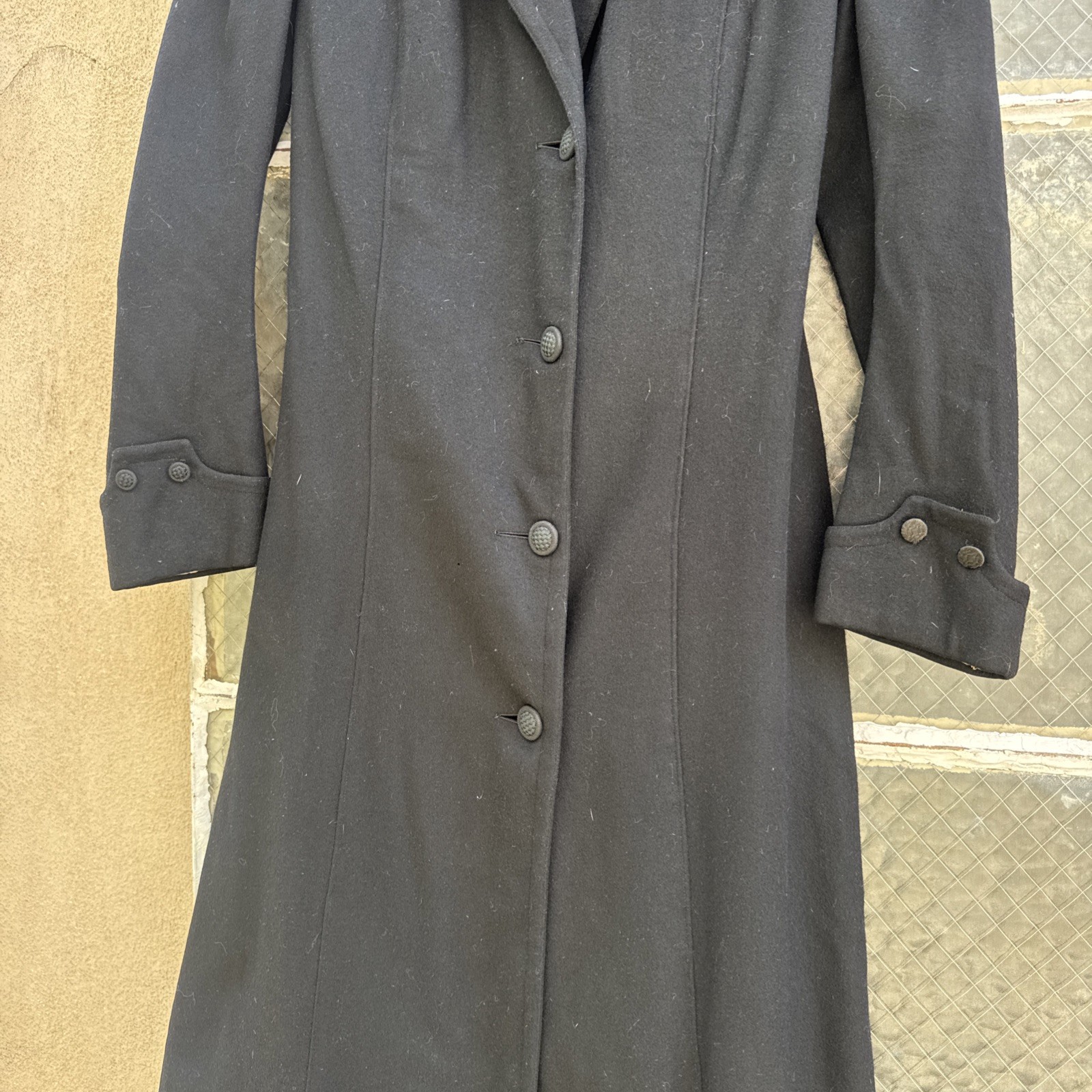 Antique Edwardian Coat Black Wool Riding Dress Jacket Victorian Vintage