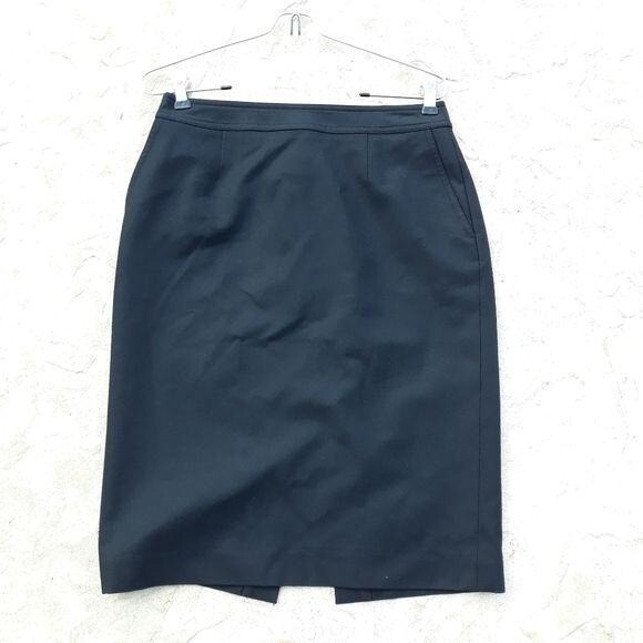 Vintage Worth Wool Cashmere Classic Knee Length Pencil Skirt Sz 4 Twee Career