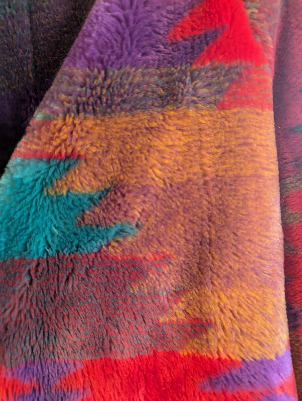 Regal Plush 80s Vintage Donnybrook SW Aztec Faux Fur Coat Medium w/ShoulderPads