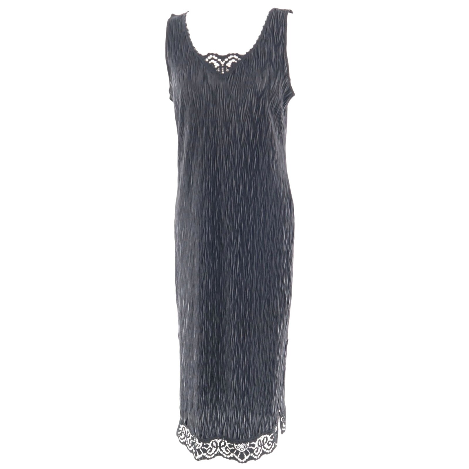 Vintage Textured Midi Dress Women M Black Whimsigoth Fairy Grunge Gypsy Goth Alt