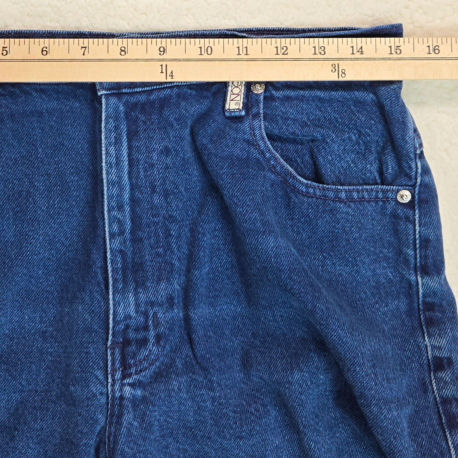Sasson Mom Jeans Womens 30 Dark Blue High Waisted Tapered Leg Vintage 90s Cotton