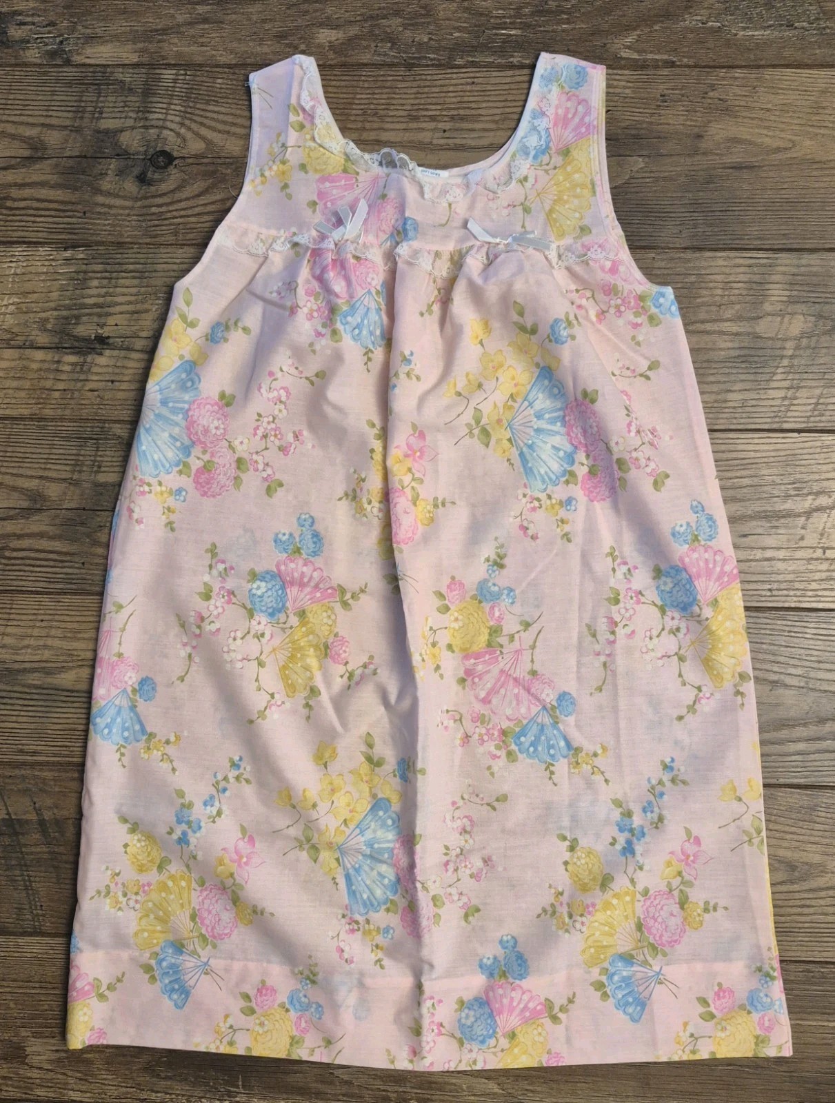 Philmaid Vintage Pink Floral Shift Gown Womens Nightgown Sz Small Feminine