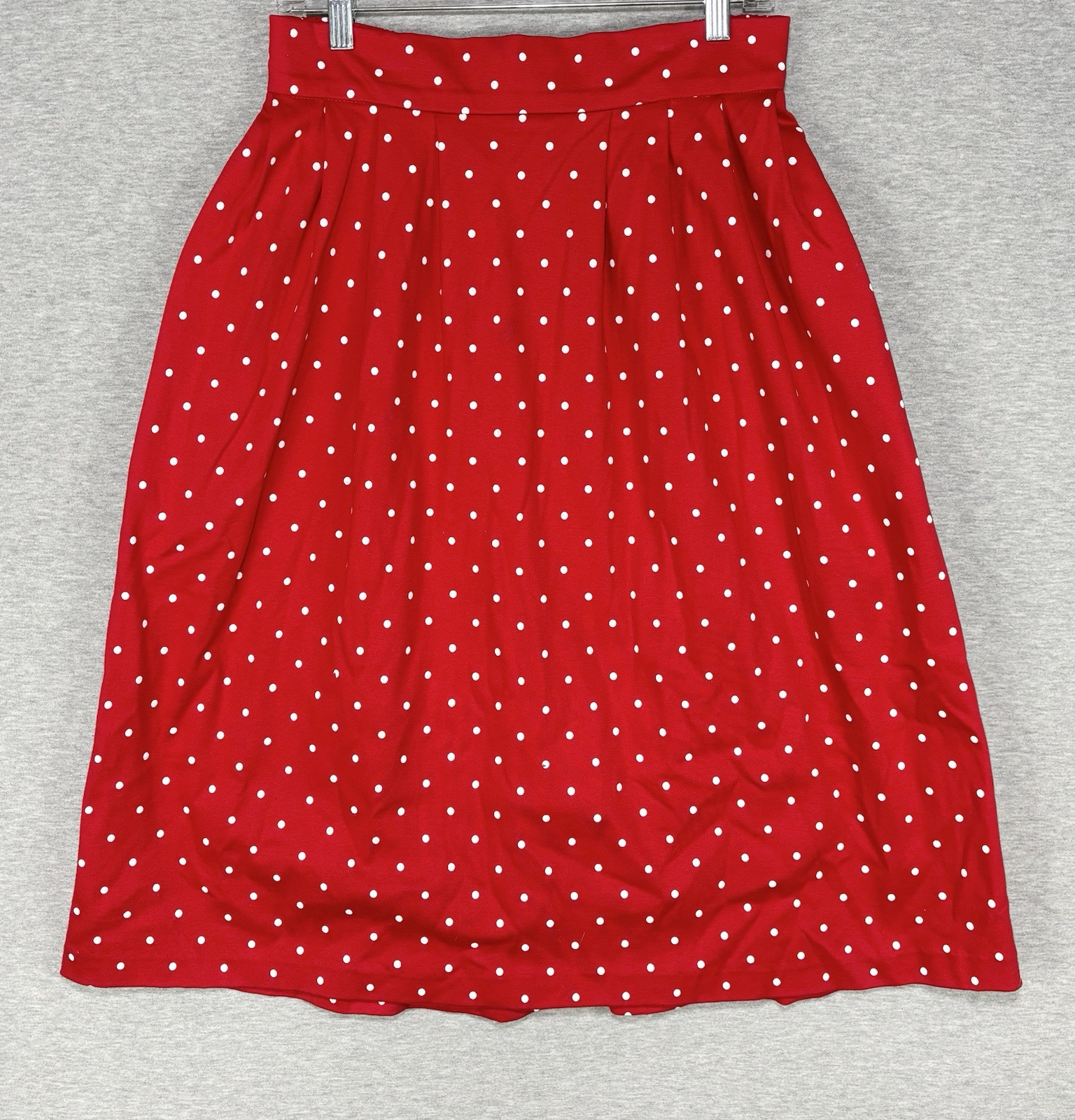 Vintage 80s Ned Gould Red White Polka Dot Midi Skirt & Cardigan Set Size 12(M/L)
