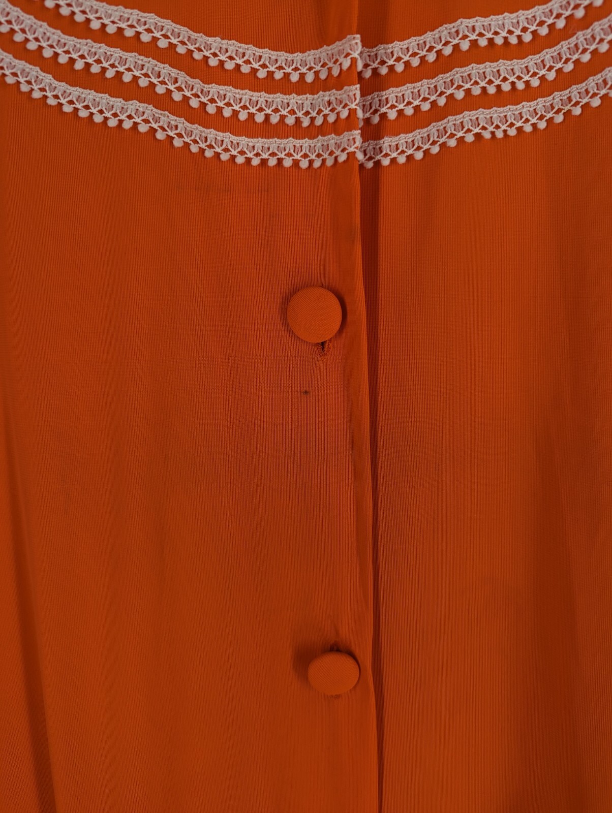 Vtg 70s Singapore Coral Salmon Lace House Beach Relaxed Dress Bowtie Tharoomals