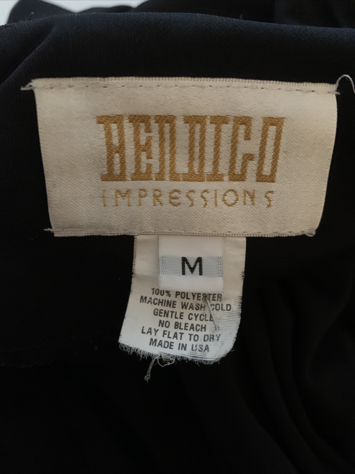 Vintage 70s Bendigo Impressions Black Faux Wrap Dress Size M