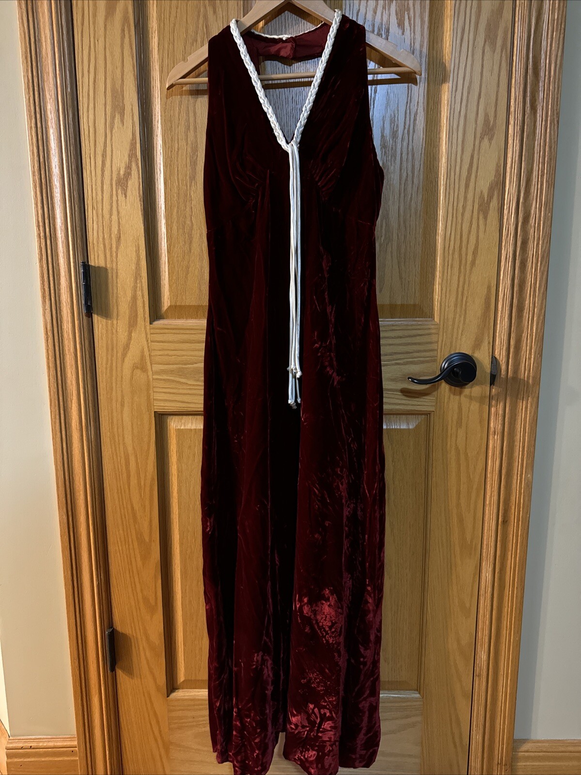 Vintage International Ladies Garment Workers Union Red Velvet Dress S 13/14