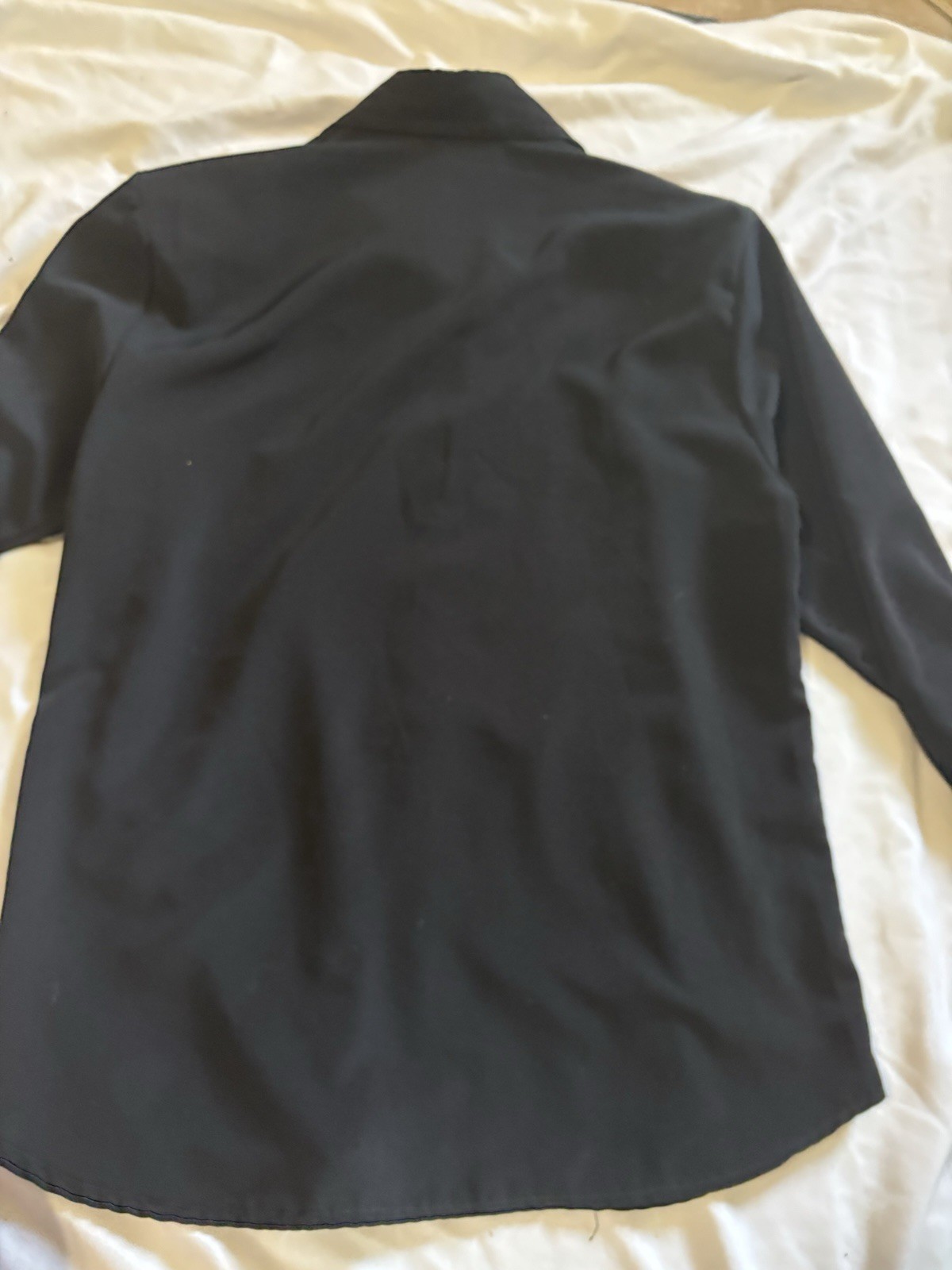 VTG 80s RIO Inc Women L Black Gold Metallic Ribbon Western Rodeo Shirt USA Made