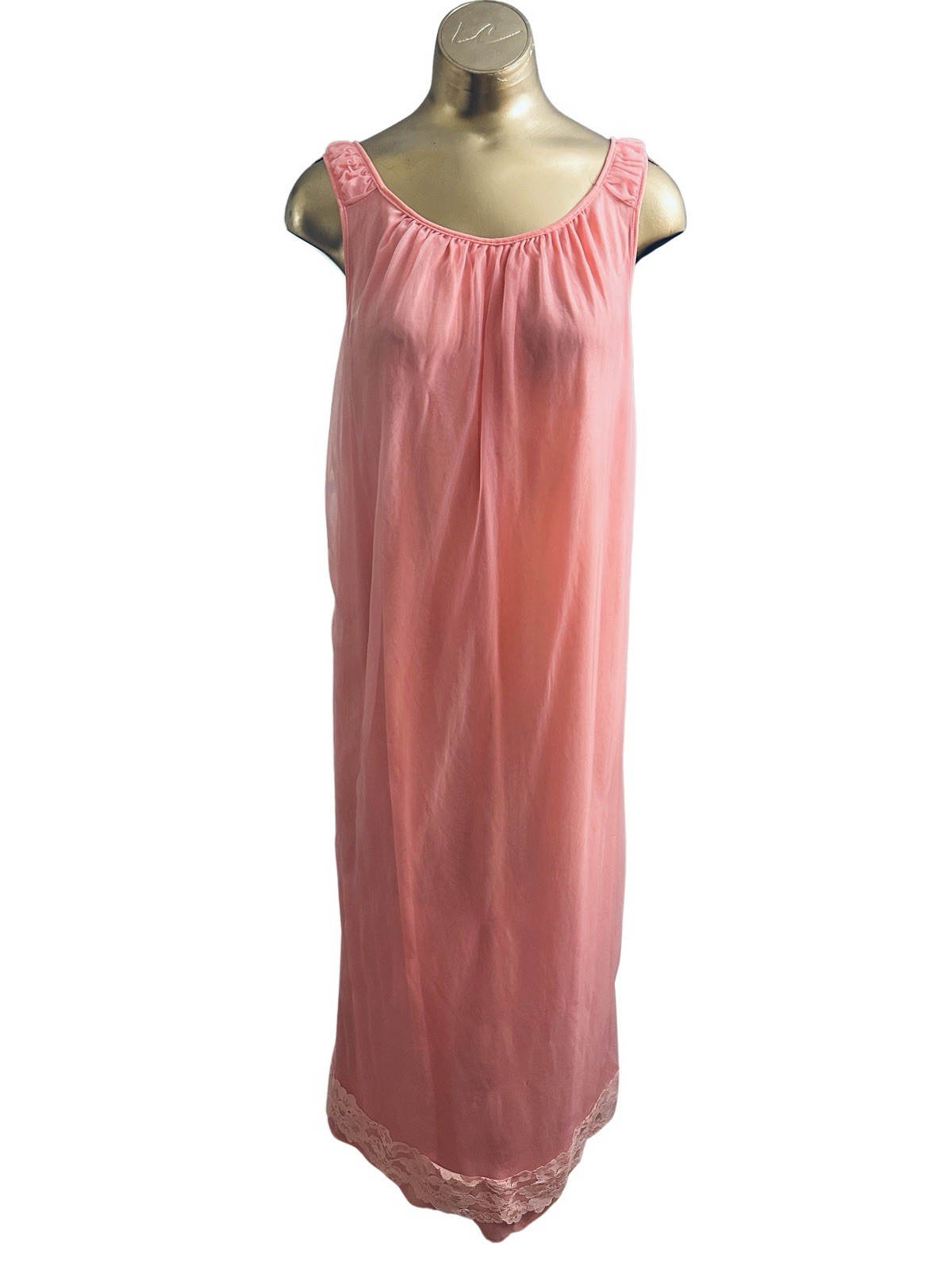 Deena of California Pink Chiffon Maxi Peignoir Set – Medium- Vintage 1960s