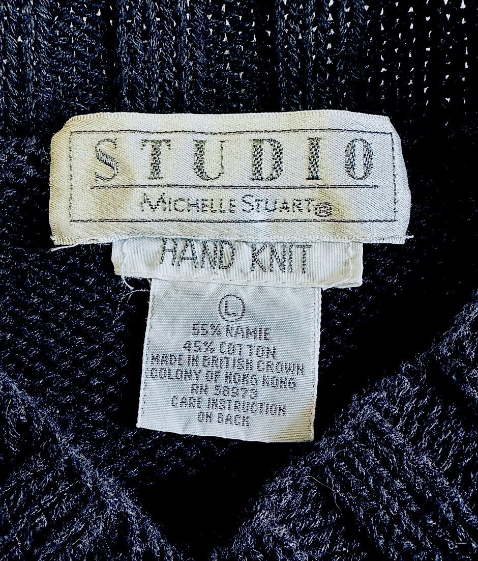 WOMENS VINTAGE HAND KNIT SWEATER SIZE LARGE MADE BY STUDIO MICHELLE STUART