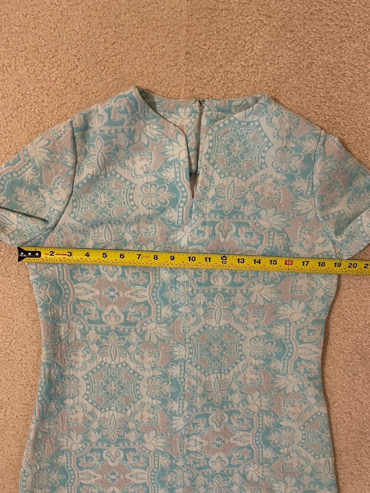 Vintage 60s Mod Dress Jackie O Palm Springs Bleeker Street Gogo Hippie MCM Blue