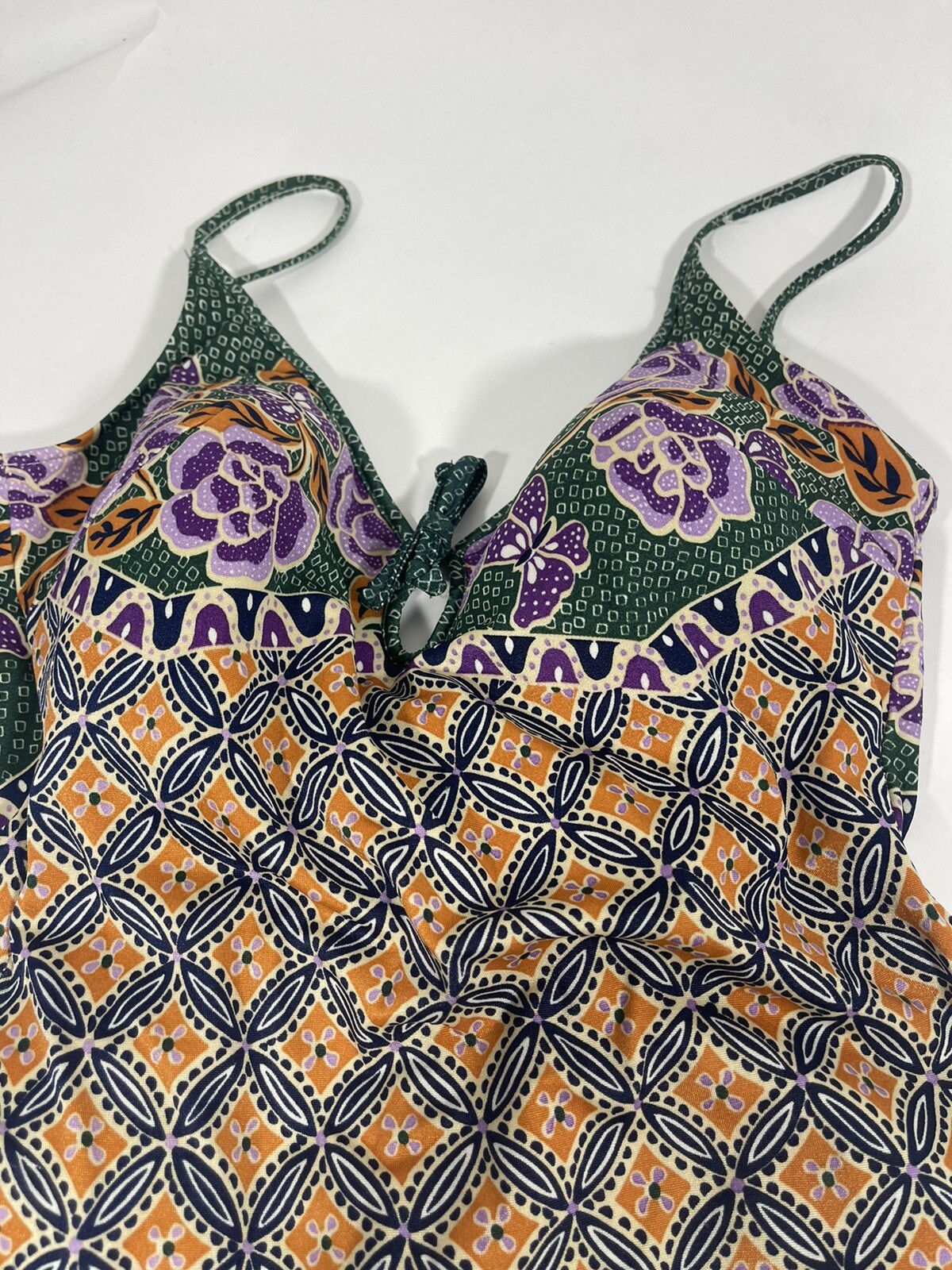VINTAGE 60s 70s COLE OF CALIFORNIA Swimsuit Retro Floral One Piece Size 16