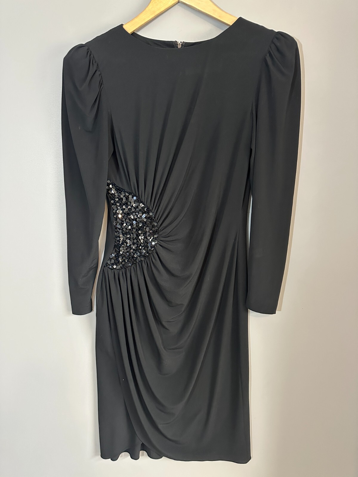 Rimini Vintage Saks 5th Ave Black Dress Womens Size 6 Sequin 80s Glam Formal