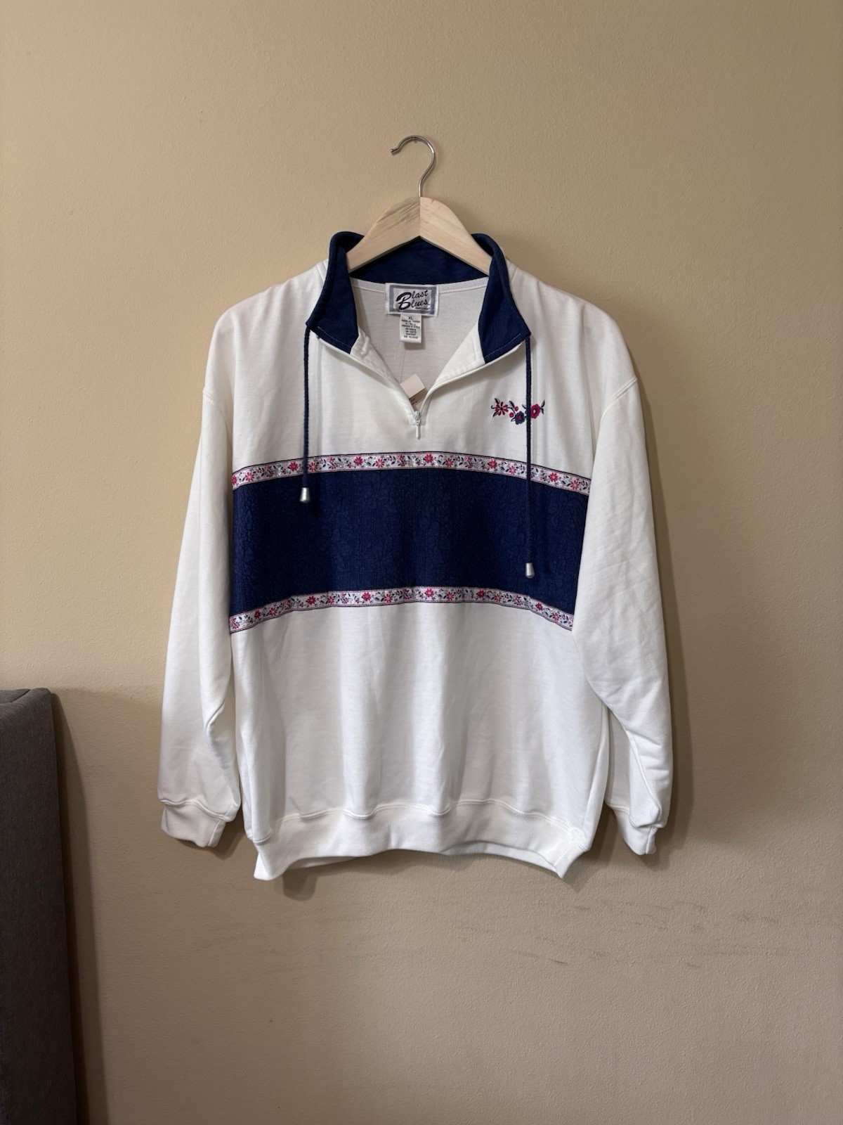 Rare Vintage Blast Blues Quarter Zip Pullover Size Large