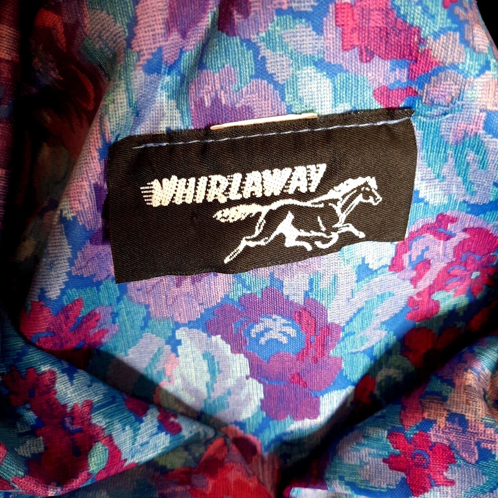 Vtg 70s Whirlaway Floral Pleated Secretary Dress Size 12 Blue Purple Secretary