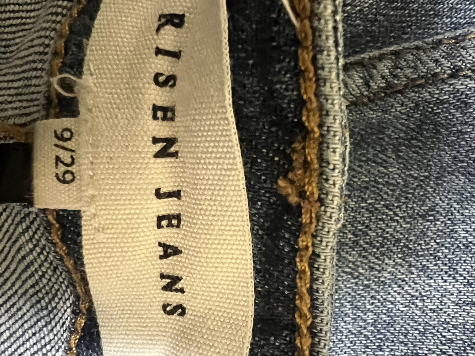 Risen Jeans Womens Distressed High Rise Button Fly Flare Denim 29