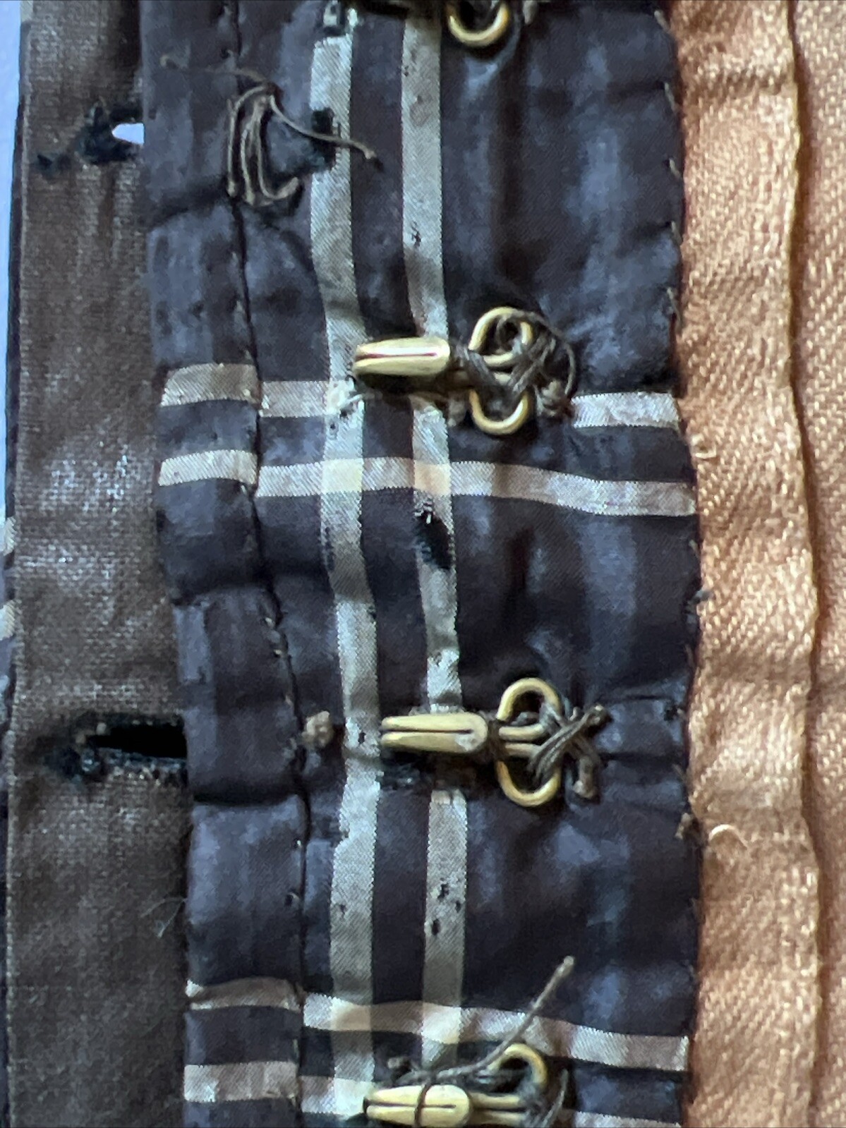 Antique 19thC Victorian Black Plaid Silk Ladies Bodice Jacket