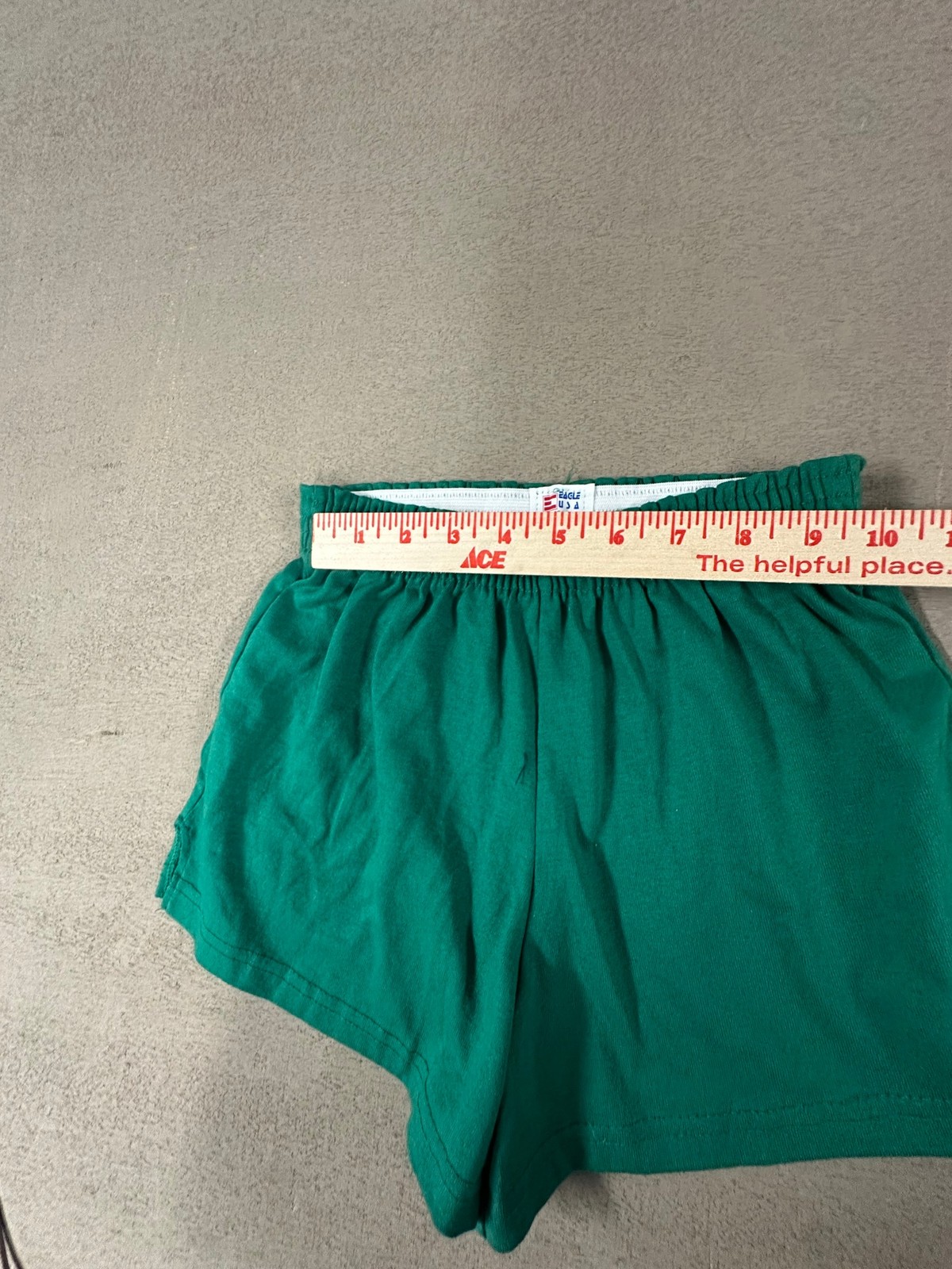 Vtg Eagle USA Womens Elastic Gym Shorts S 24-26 Green Athletic Cotton USA