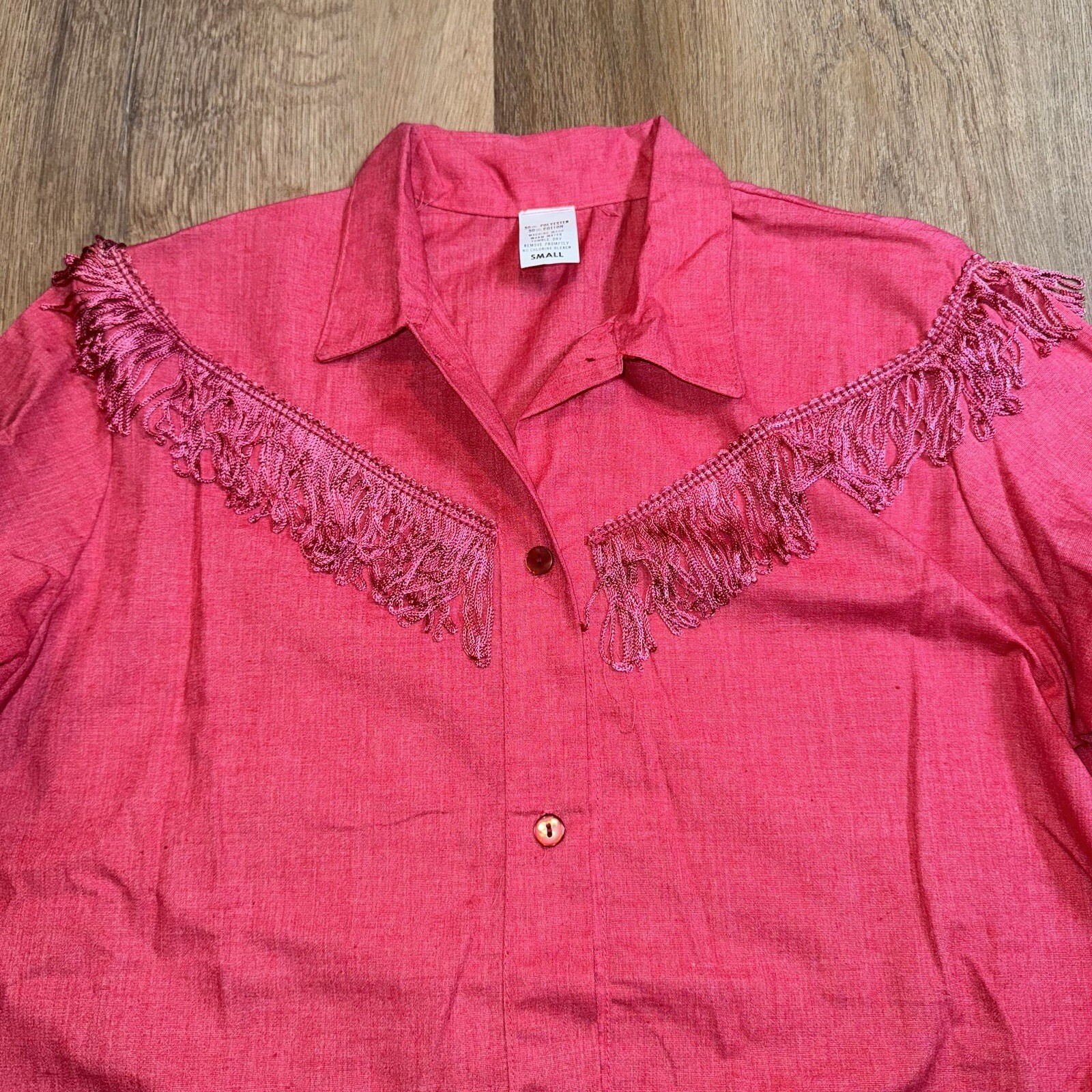 Vtg 70s Western Shirt Rockabilly Fringe Dolly Parton Cowgirl Rodeo Womens Small