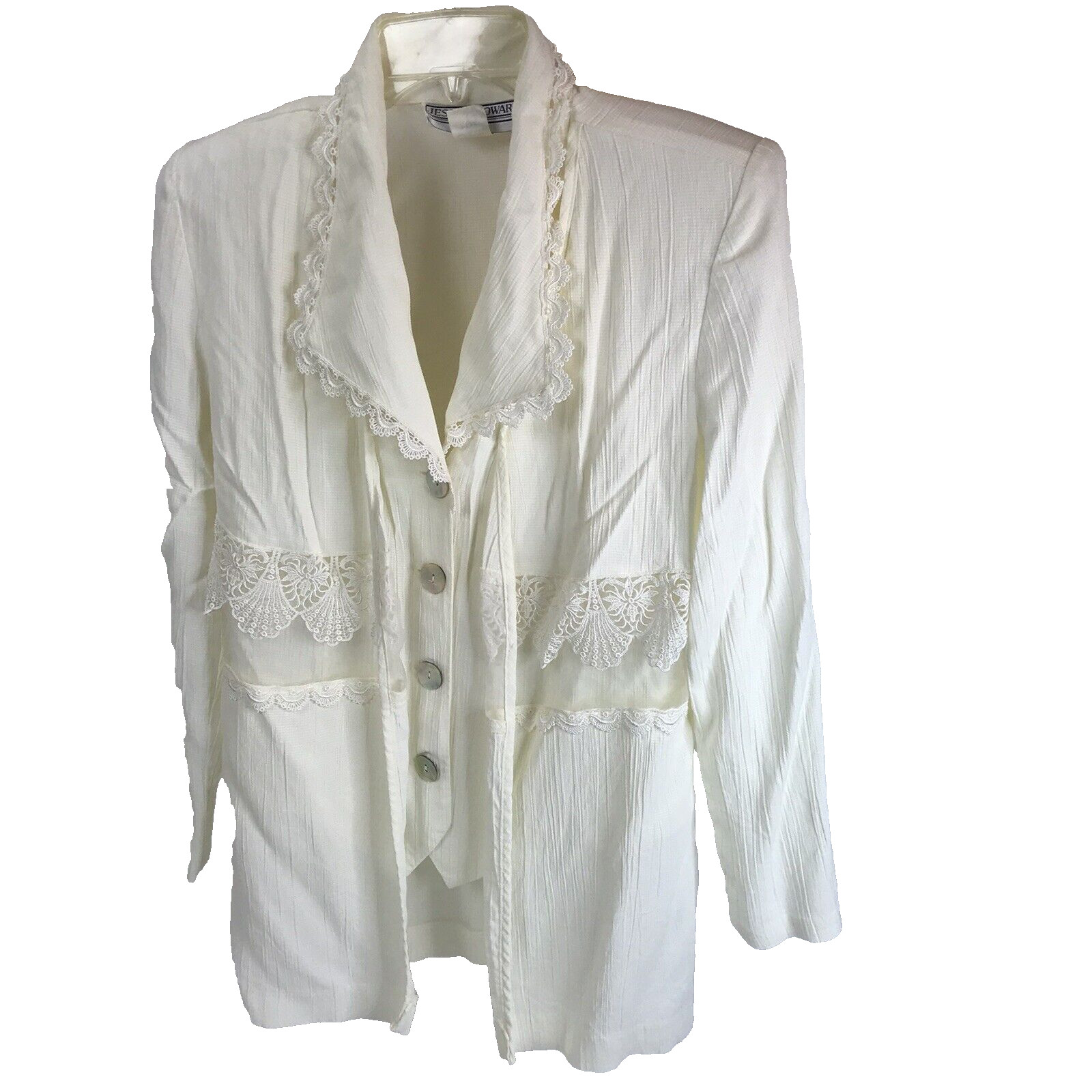 Vintage Jacket Layered Look Duster Victorian revival 8 padded shoulders boho USA
