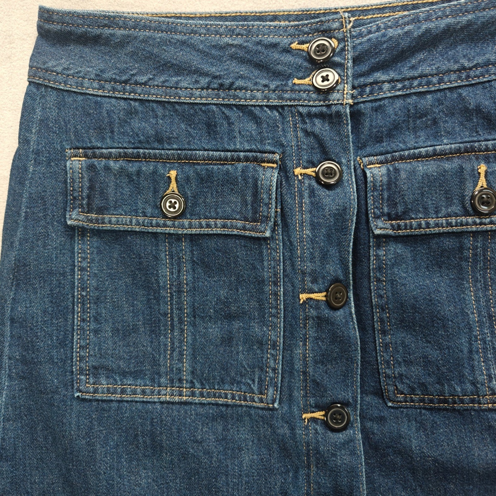 Gap 1969 Denim Mini Skirt Women 28t Button Front Preppy Normcore Casual Downtown