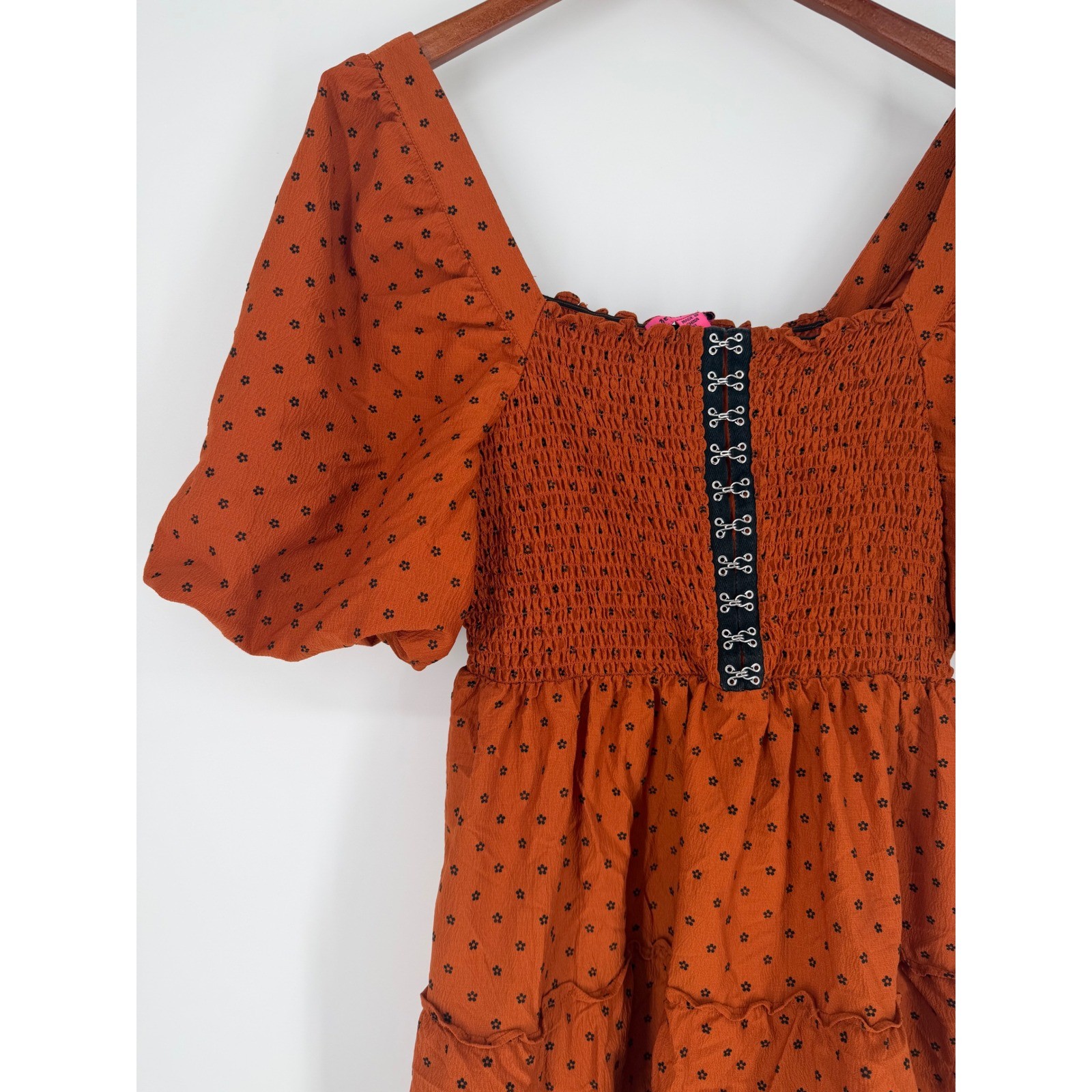 Betsey Johnson Womens Babydoll Dress XL Peasant Milkmaid Whimsigoth Halloween