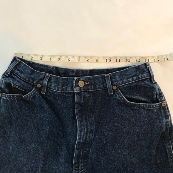 Vintage Lee High Waisted Mom Jeans Dark Wash Tapered Leg Made in USA Size 16 Med