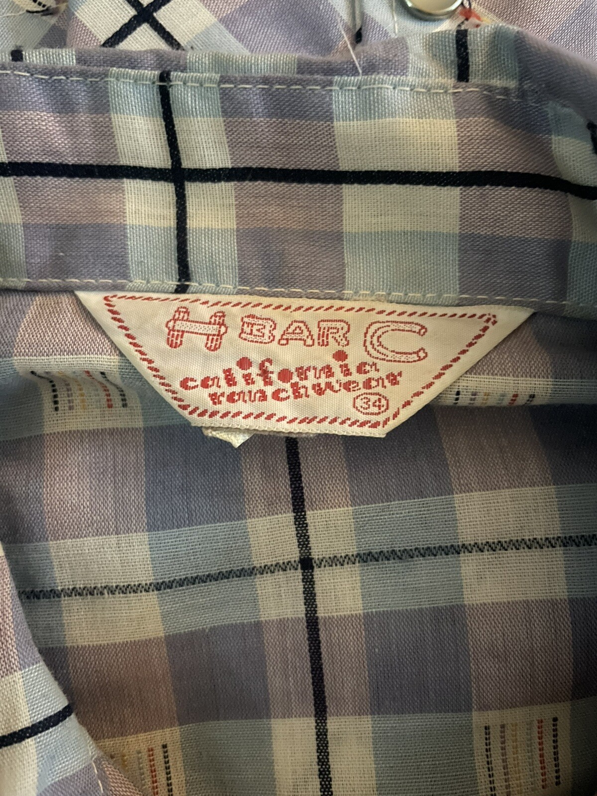 Vintage H Bar C California Ranchwear Fringe Pearl Snap Shirt Womens Size 34