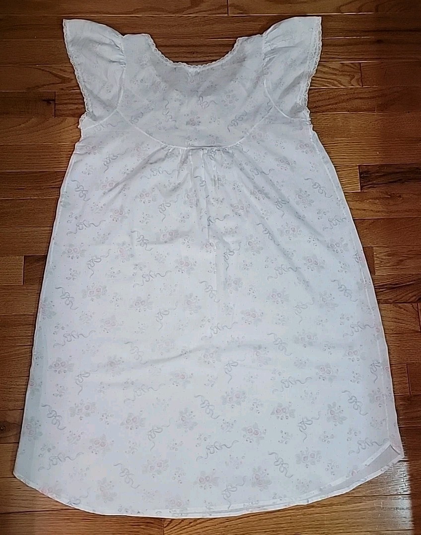 Vintage Heiress Embroidered Lace Floral Bow Babydoll Nightgown Cottagecore SZ-S