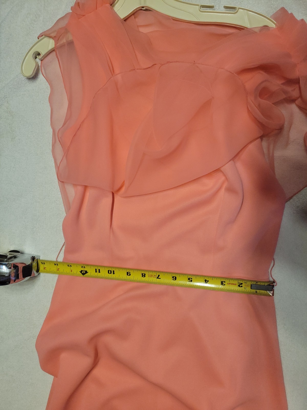 Vintage 60s/70s Coral Pink Sleeveless Maxi Dress