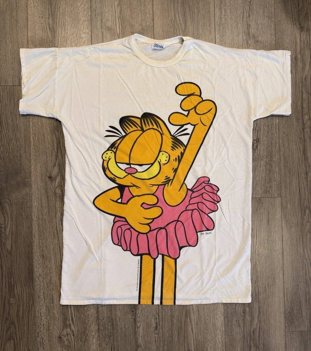 Vintage Flirts Garfield Ballerina T-Shirt Sleep Shirt Gown 1978 Women’s One Size