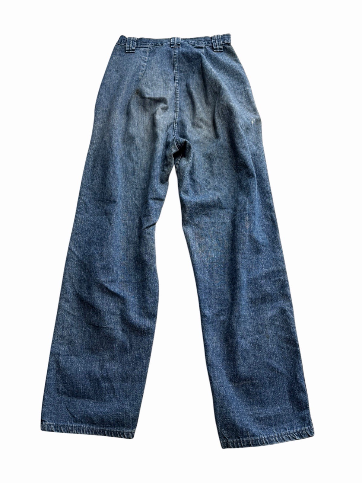 Vintage 50s Western Girl Pearl Snap Side Zip Denim Jeans Western 24×26