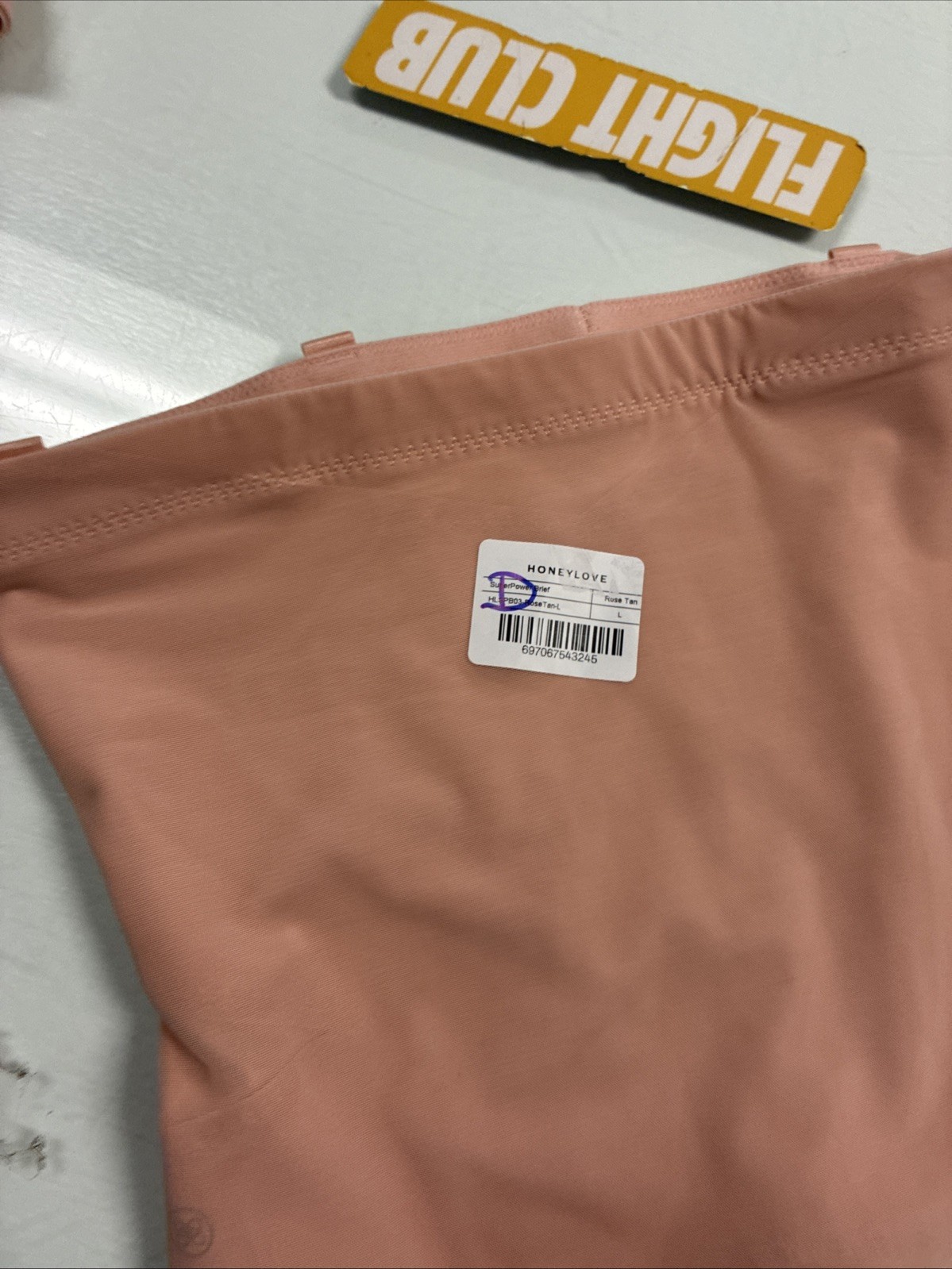 Honey Love High Waist Panties Shape-wear Slimming Nylon Spandex SZ L Rose Tan