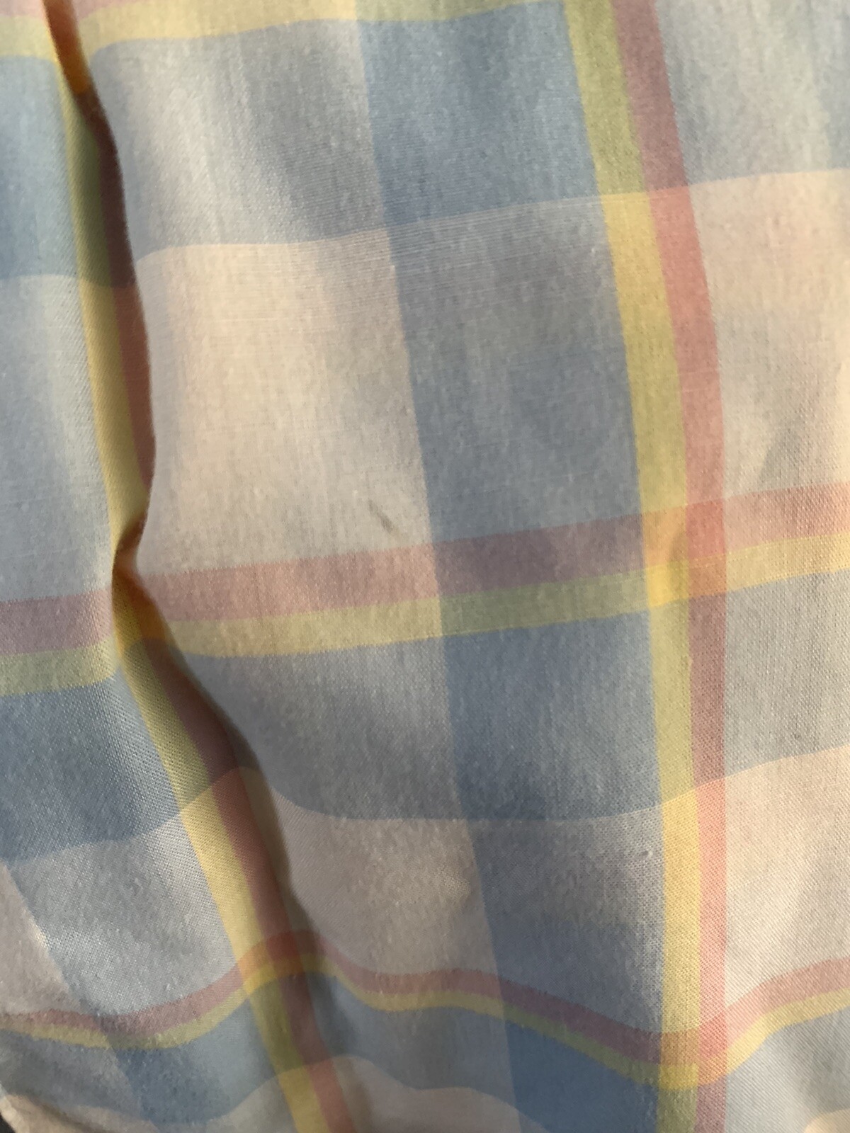 Partners by Mervyns Vintage plaid top 70s 80s Blouse Shirt Button Up Pastel Sz 8