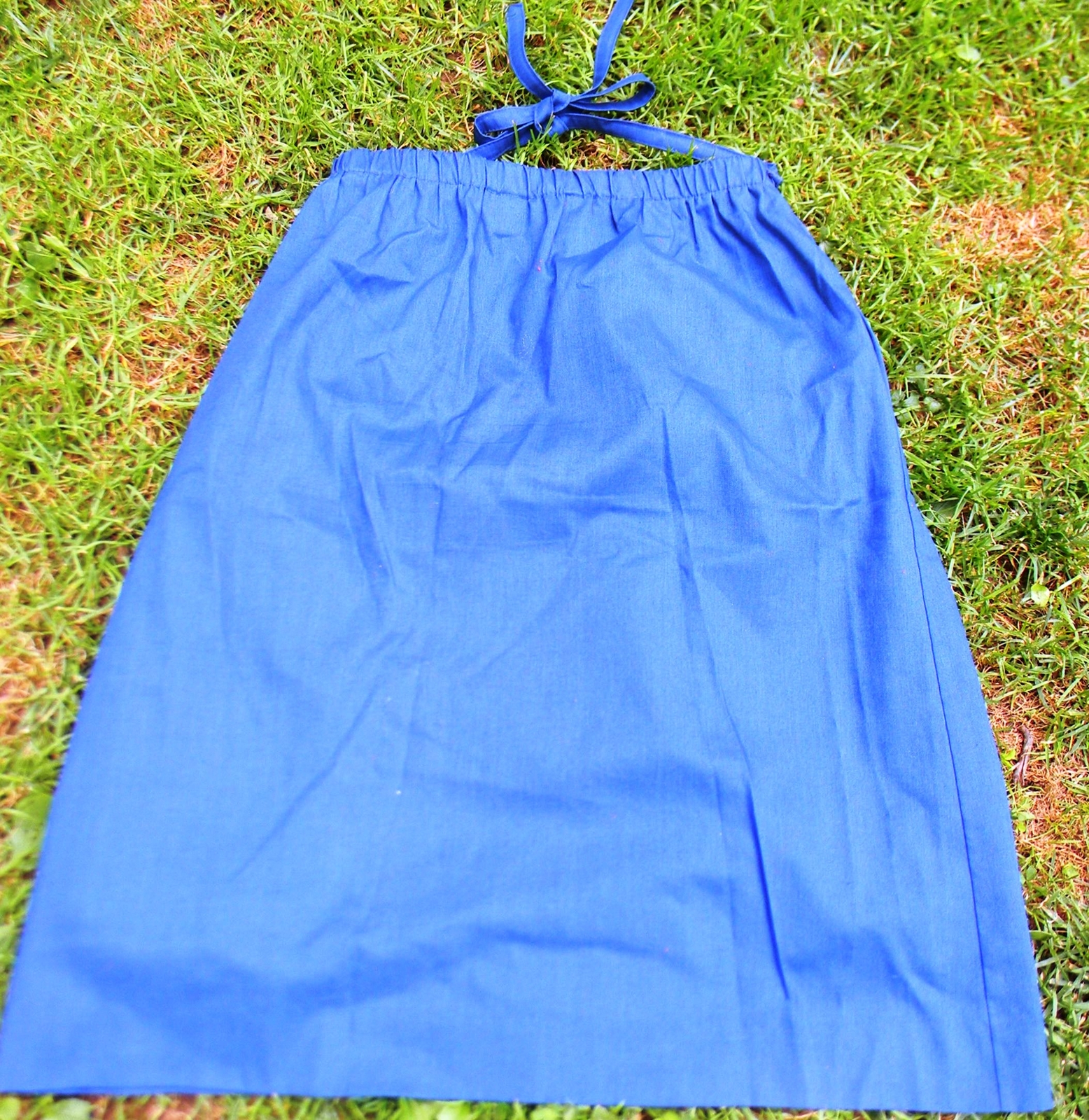 Vintage Sanibel Sport Navy Blue Red Tulip Embroidered Elastic A-line Skirt Sz XL
