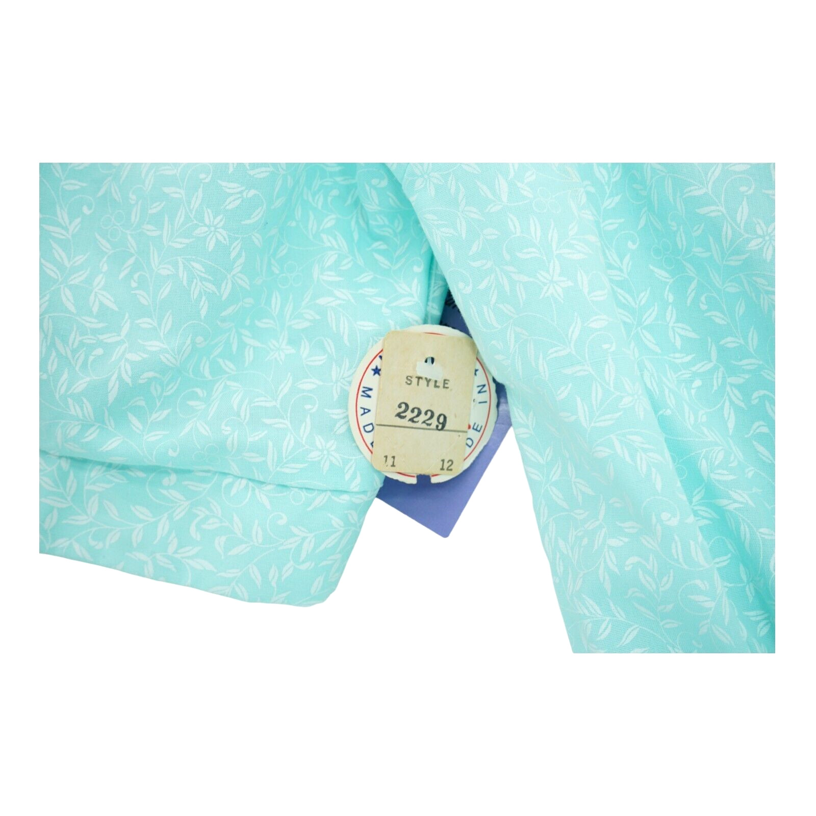 NWT Vintage 1970’s Jerri Jee New York Metallic Aqua Midi Dress Floral Ruffle