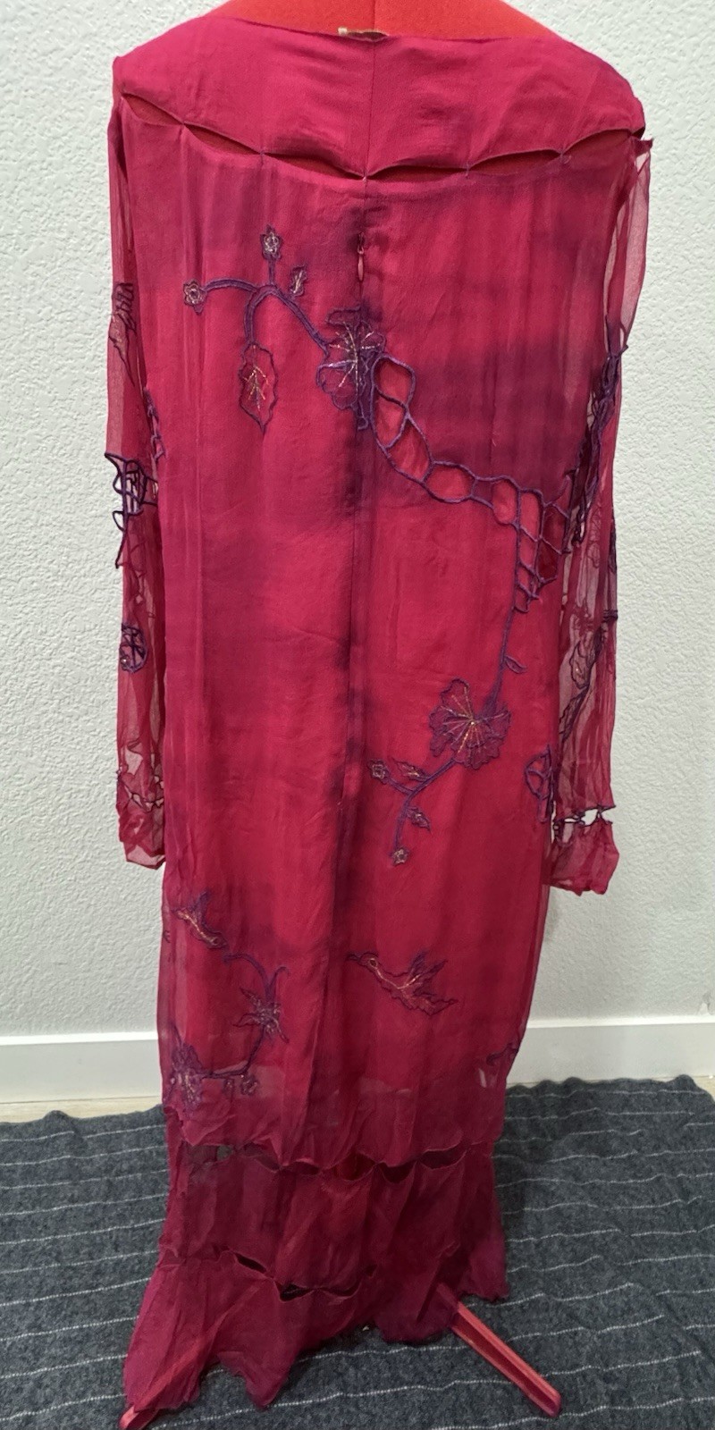 Nataya Victorian Titanic Tea Party Embroidered Mesh Dress Pink Rayon XL