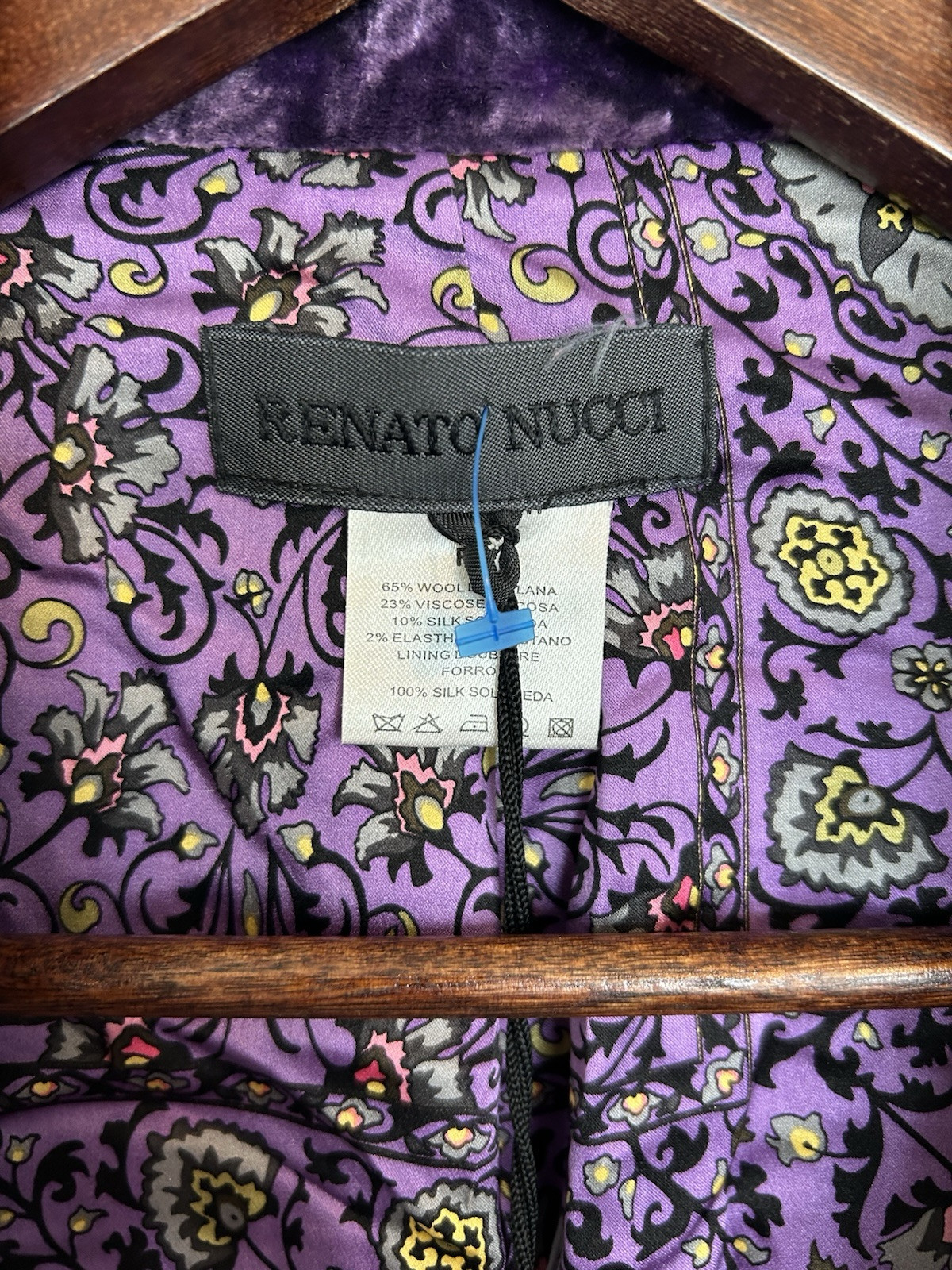 Vintage Y2K Renato Nucci Wool Silk Purple Fairy Velvet Floral Skirt Set 40 NWT M
