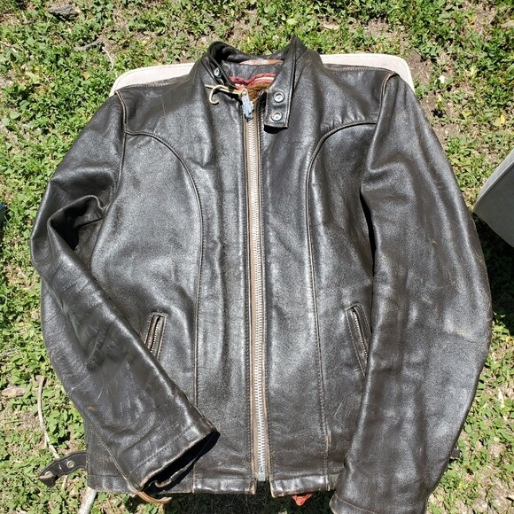Schott 157 naked cowhide leather racer, Women’s vintage (early 80s) jacket