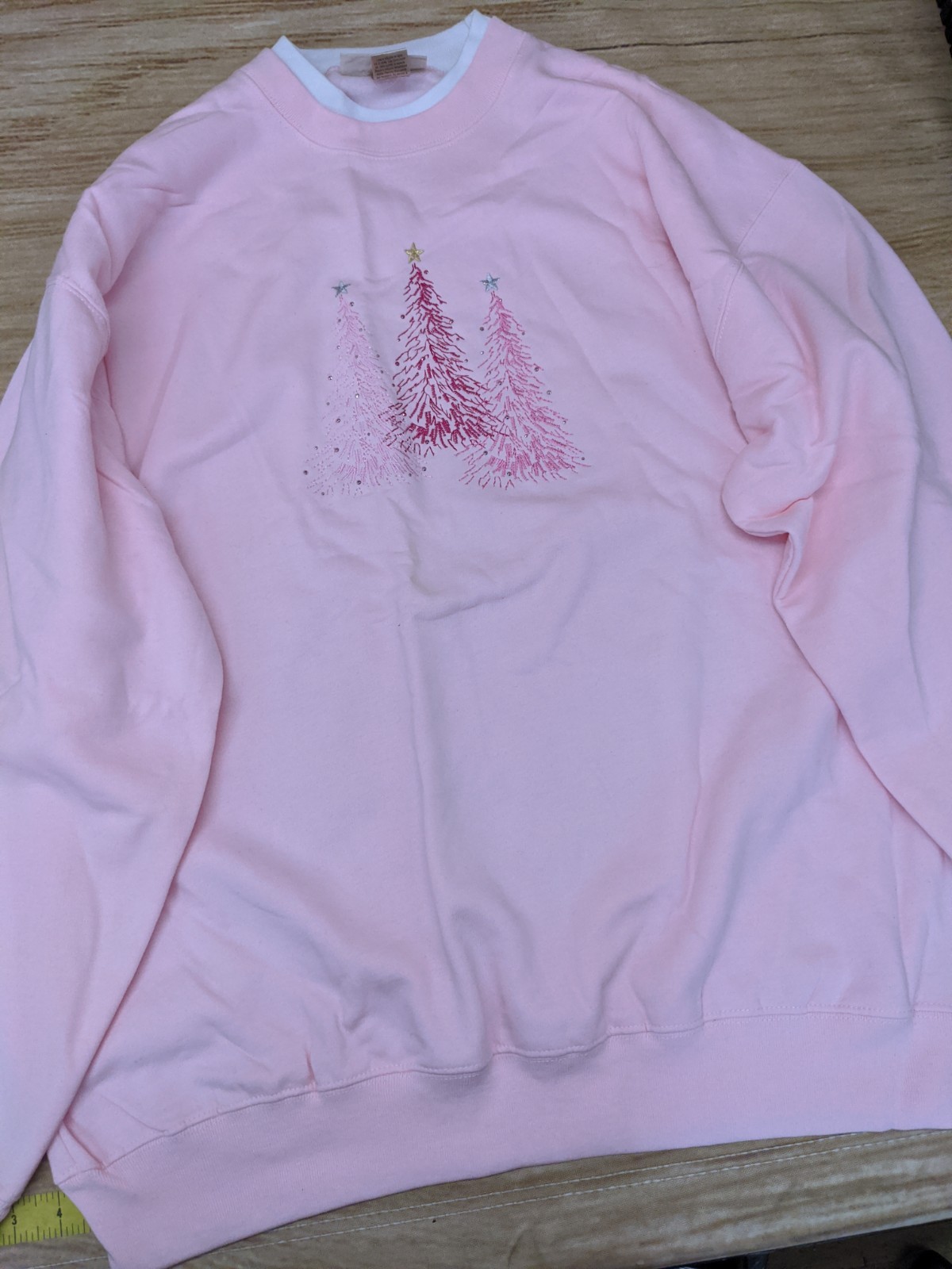 Vintage MC Sportswear Pink Christmas Holiday Crewneck Sweatshirt Women’s Sz XL