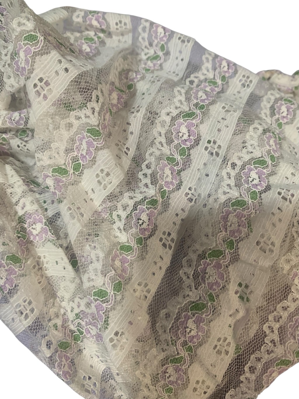 Vntg 60’s empire waisted regency lace puff sleeved lavender maxi dress sz xs
