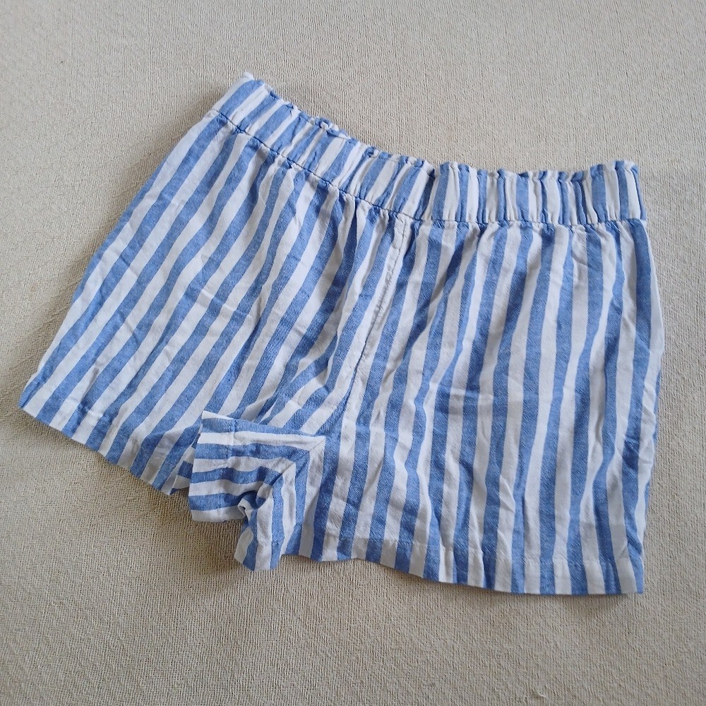 sonoma linen striped pull on shorts xl coastal summer lakeside americana blue
