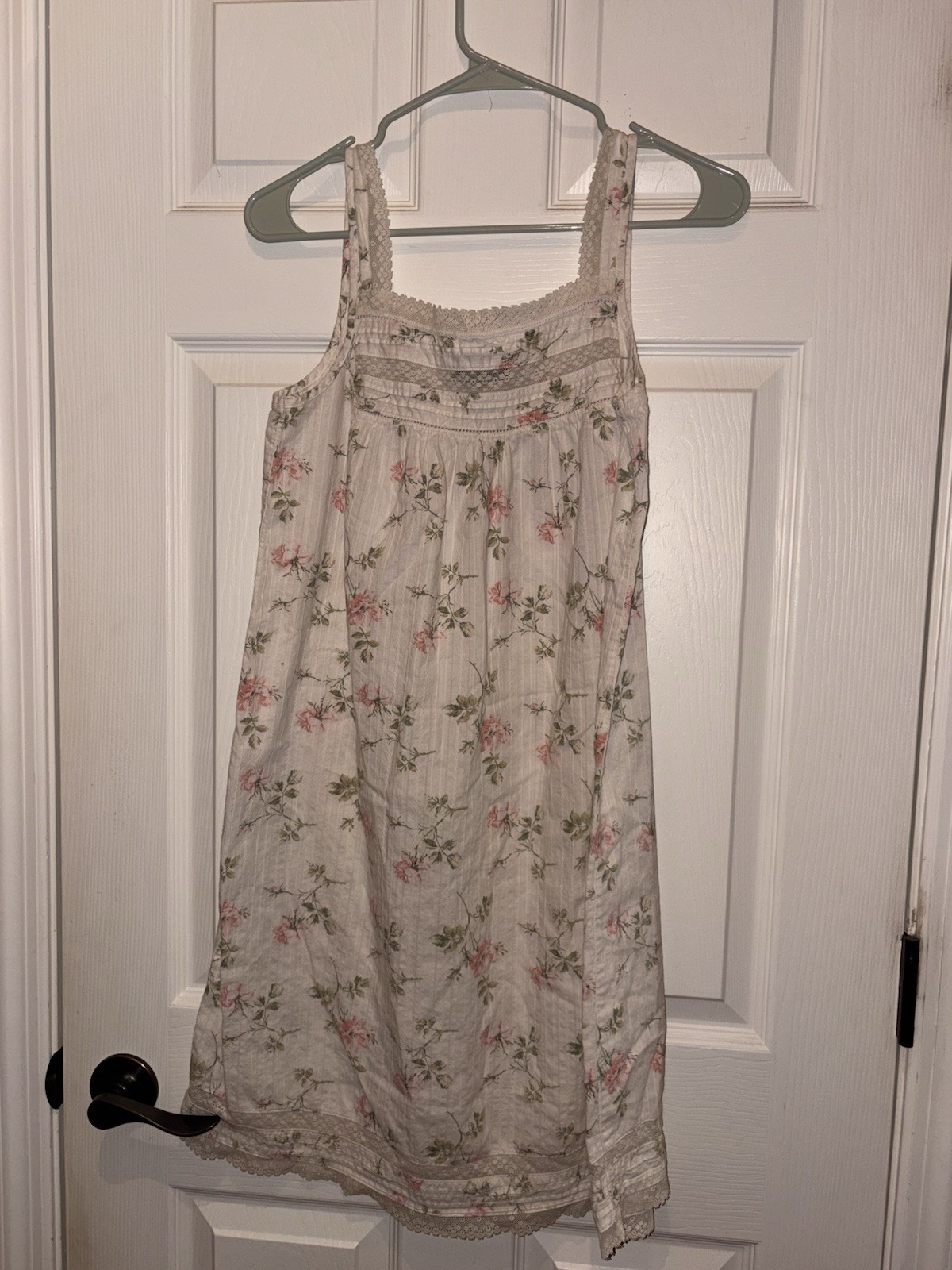 Ralph Lauren floral Nightgown 100% Cotton Floral Lace Trim S