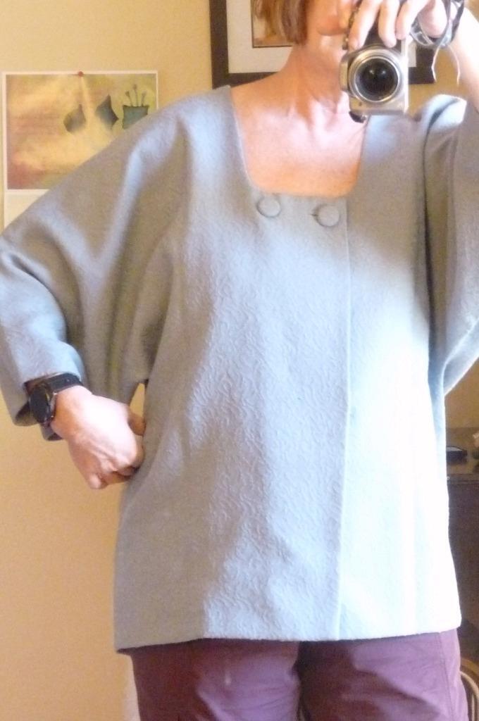 Vintage early 60s custom design mod loose cut wool crepe elegant jacket L- XL