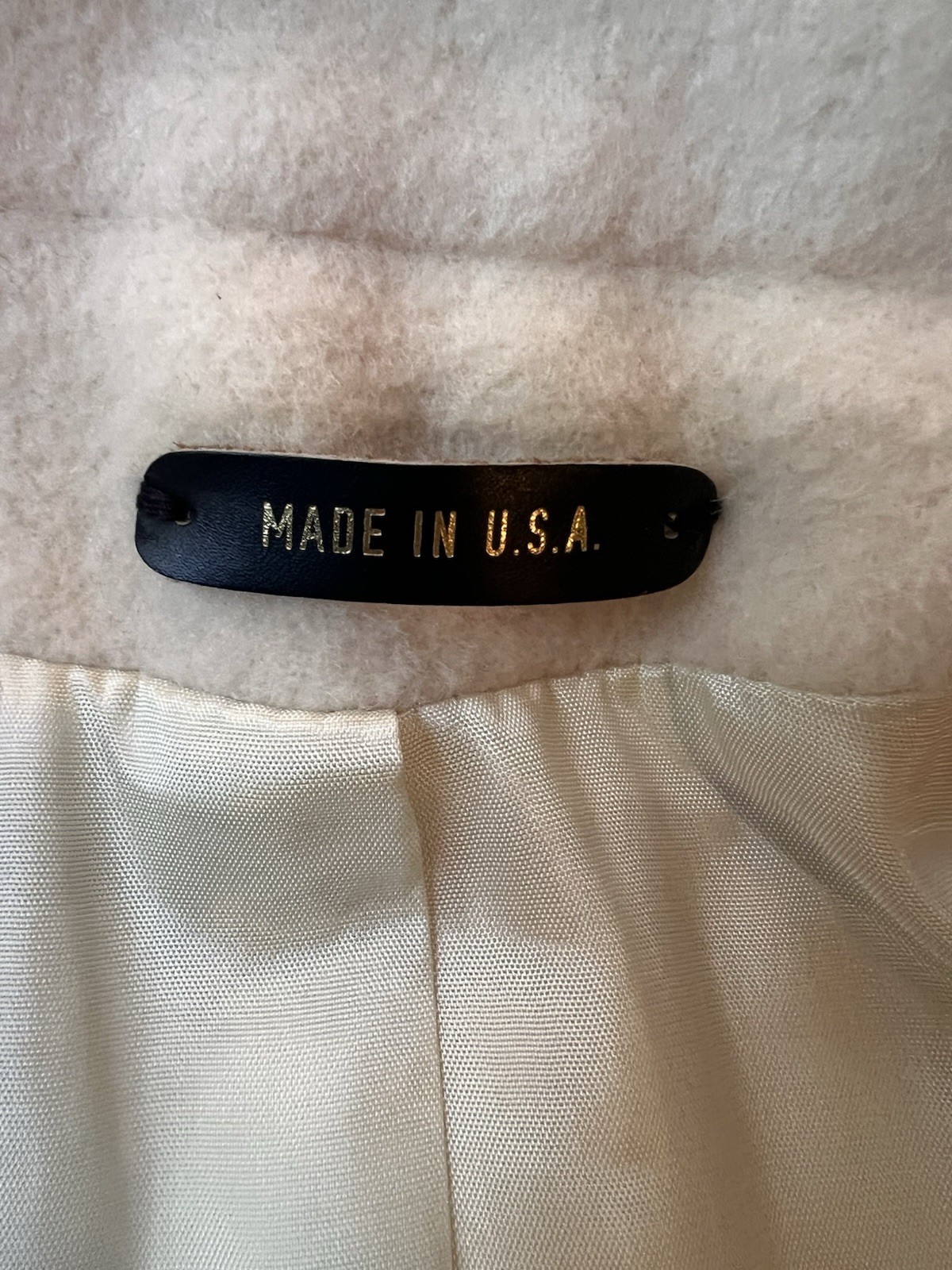 Vintage Ivory ILGWU 100% Wool Coat USA Warm 44” Long Women’s Medium Large Office