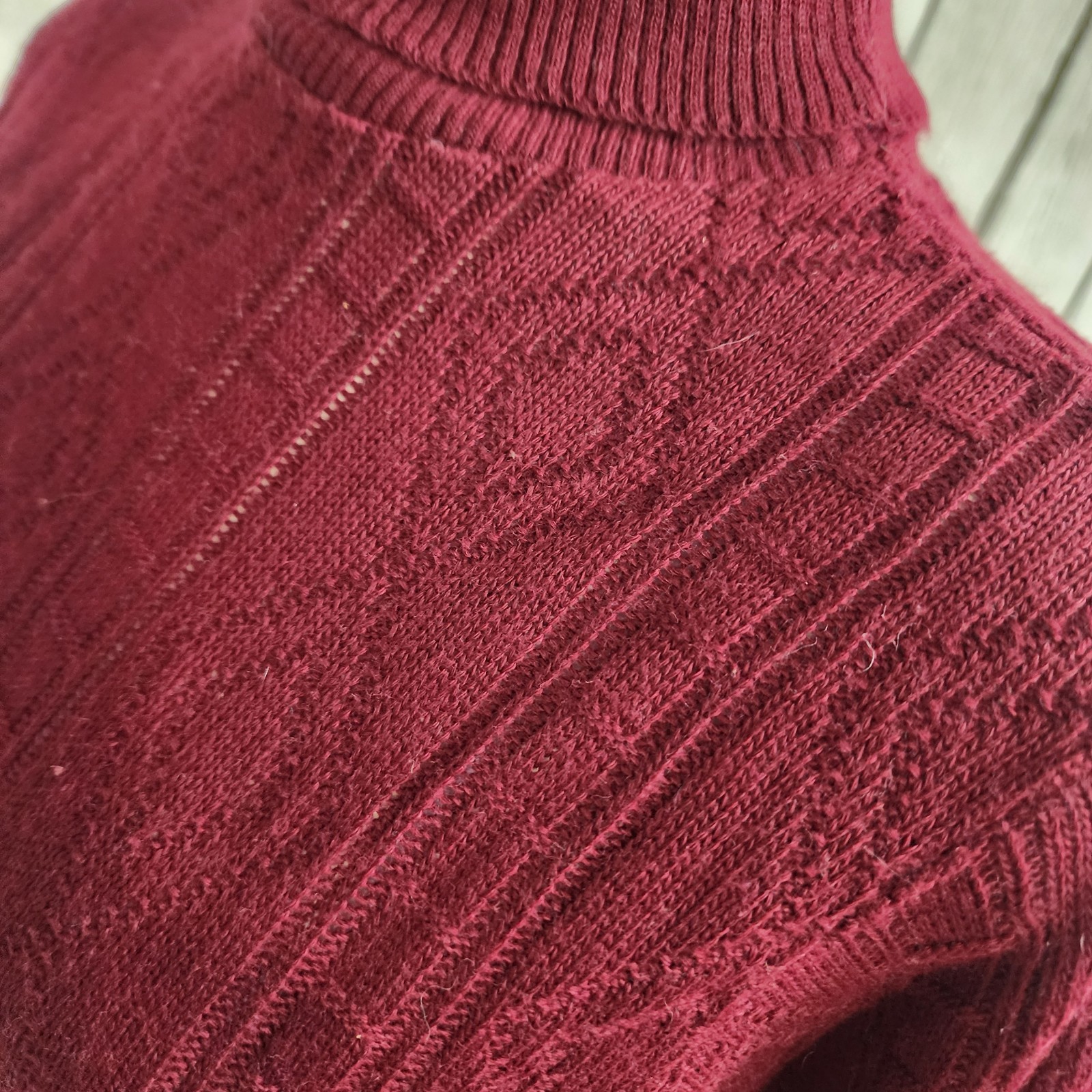 VTG Brentwood Sportswear Flexacrylic Maroon Turtleneck Sweater 70s-80s M Retro
